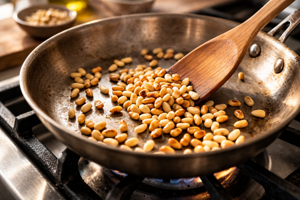 Toast the Pine Nuts
