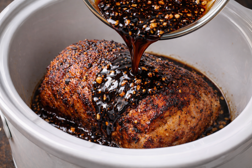 Add Pork to the Slow Cooker