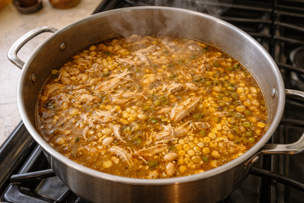 Pour in Broth and Simmer