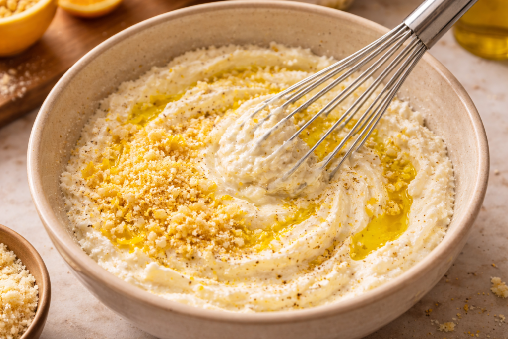 Prepare the Ricotta Lemon Sauce
