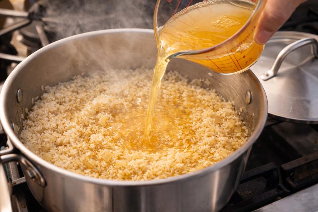 Add Broth and Simmer