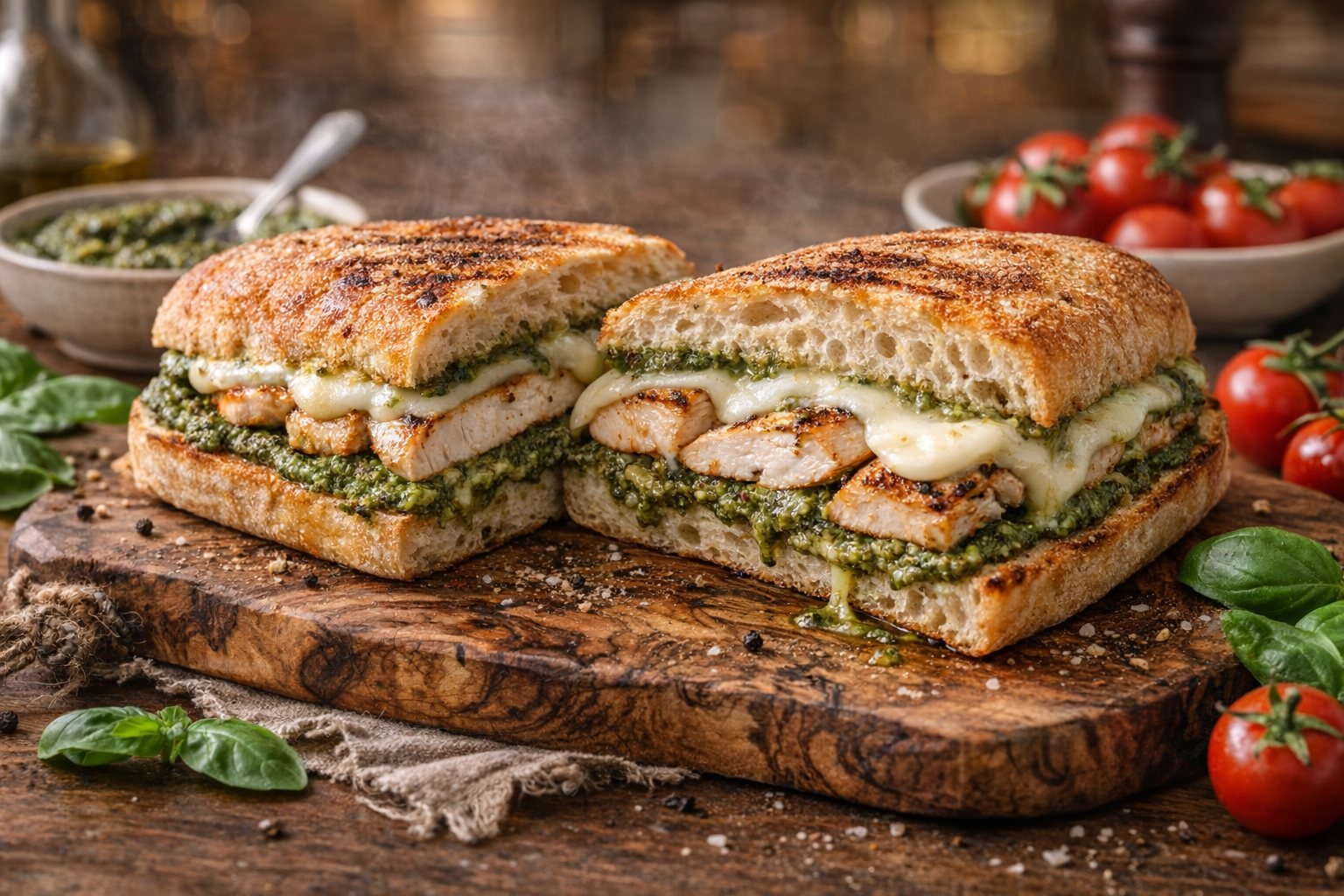 Ciabatta Chicken Pesto Sandwich