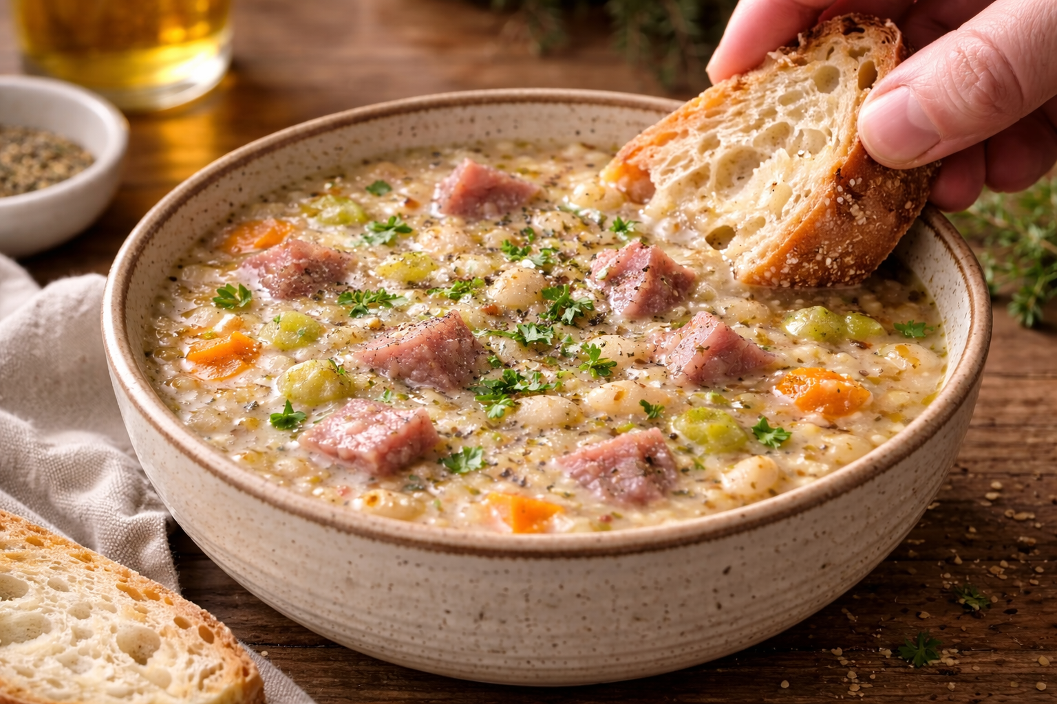 Crockpot White Bean and Ham Soup