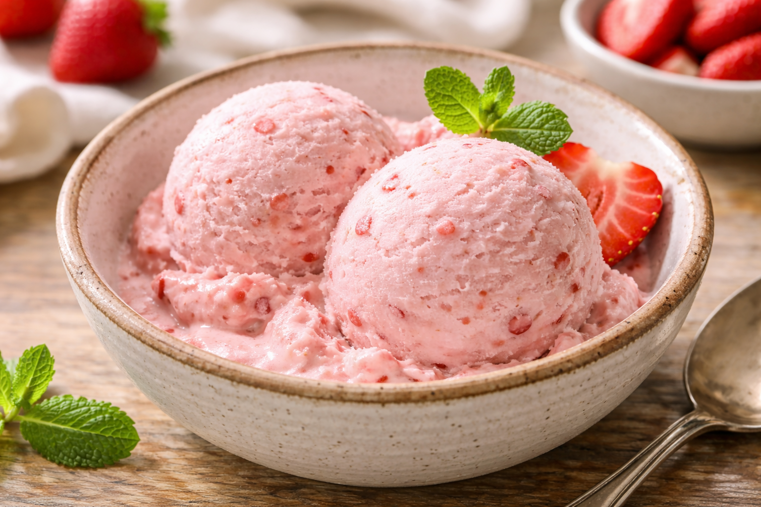 Homemade Strawberry Ice Cream
