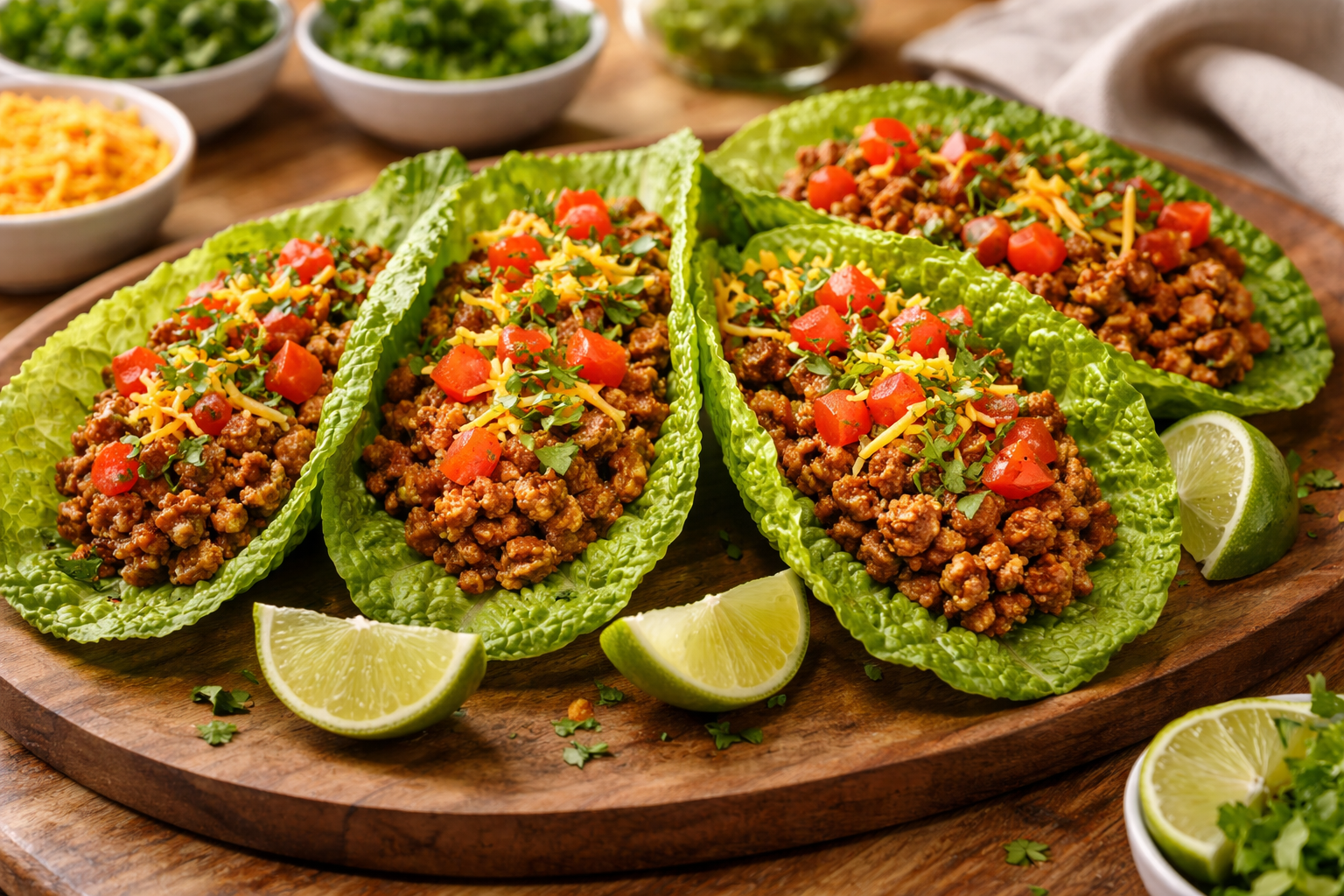 Mexican Ground Beef Lettuce Wraps