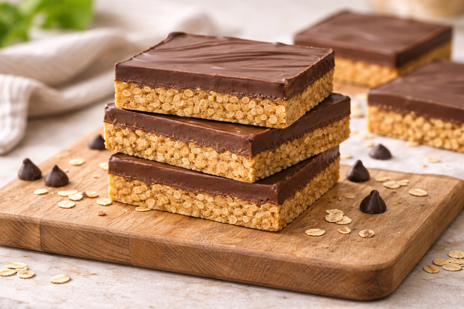 No Bake Chocolate Peanut Butter Oat Bars