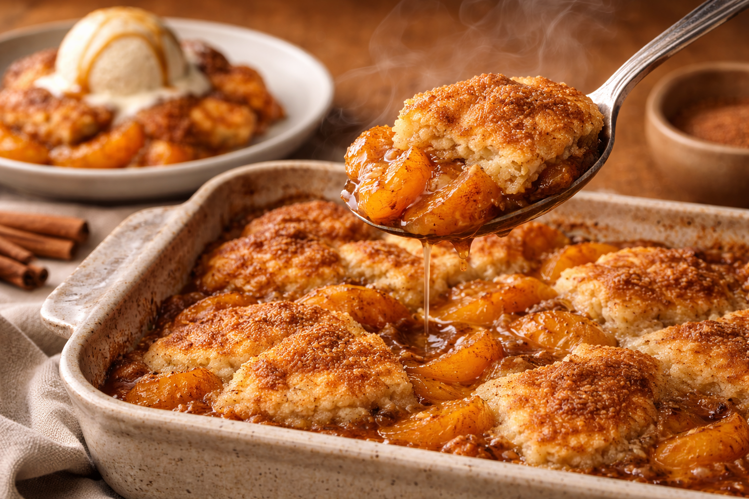 Peach Cobbler with Canned Peaches