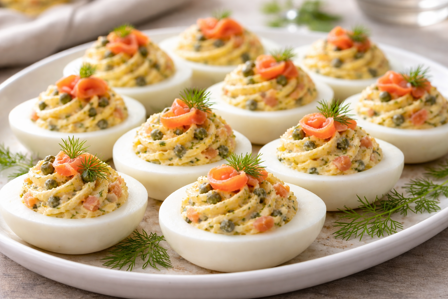 Smoked Salmon Deviled Eggs
