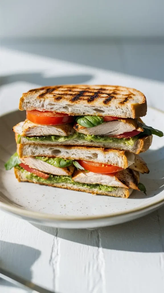 Ciabatta Chicken Pesto Sandwich - Healthy &amp; Delicious