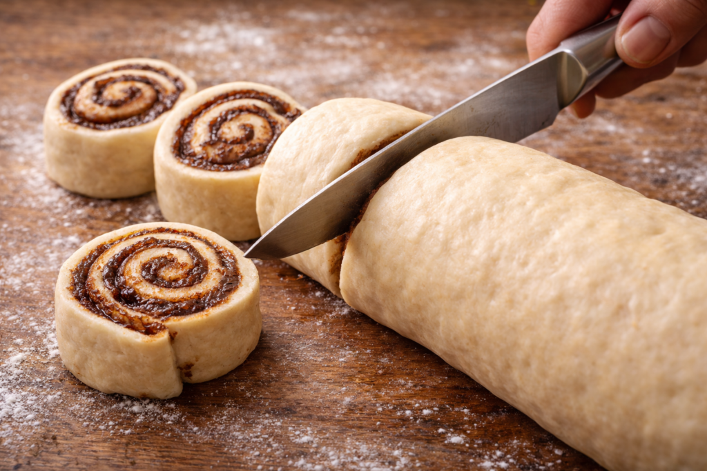 Shape the Cinnamon Rolls