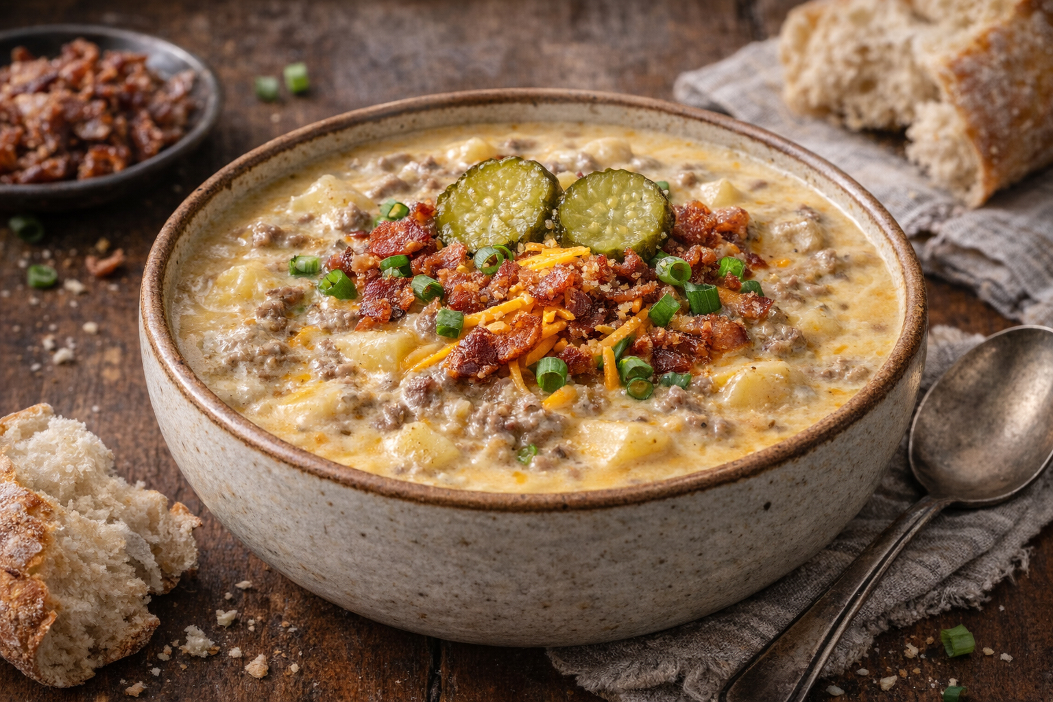 Cheeseburger Soup with Potatoes