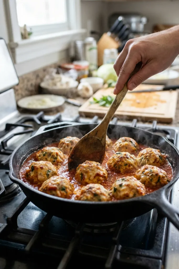 Baked Chicken Parmesan Meatballs