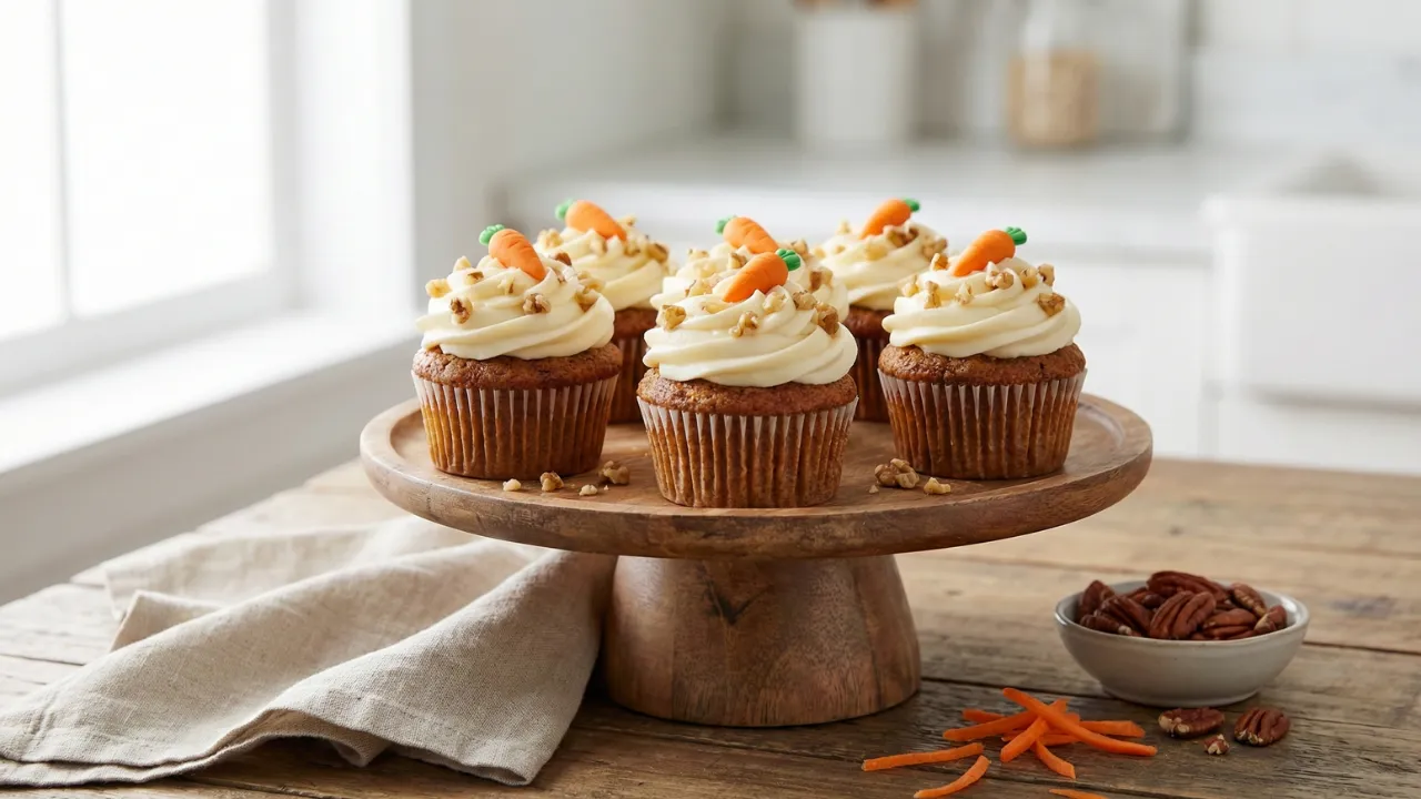 Carrot Cake Cupcakes with Cream Cheese Frosting