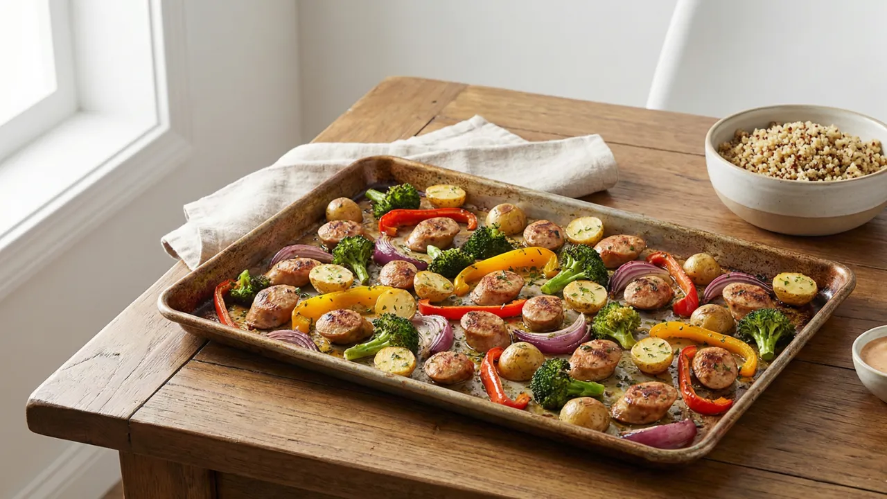 Chicken Sausage and Veggies Sheet Pan