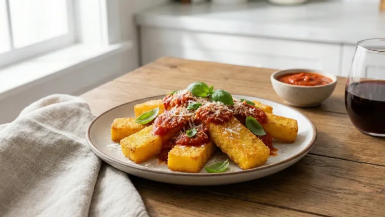 Fried Polenta with Marinara Sauce