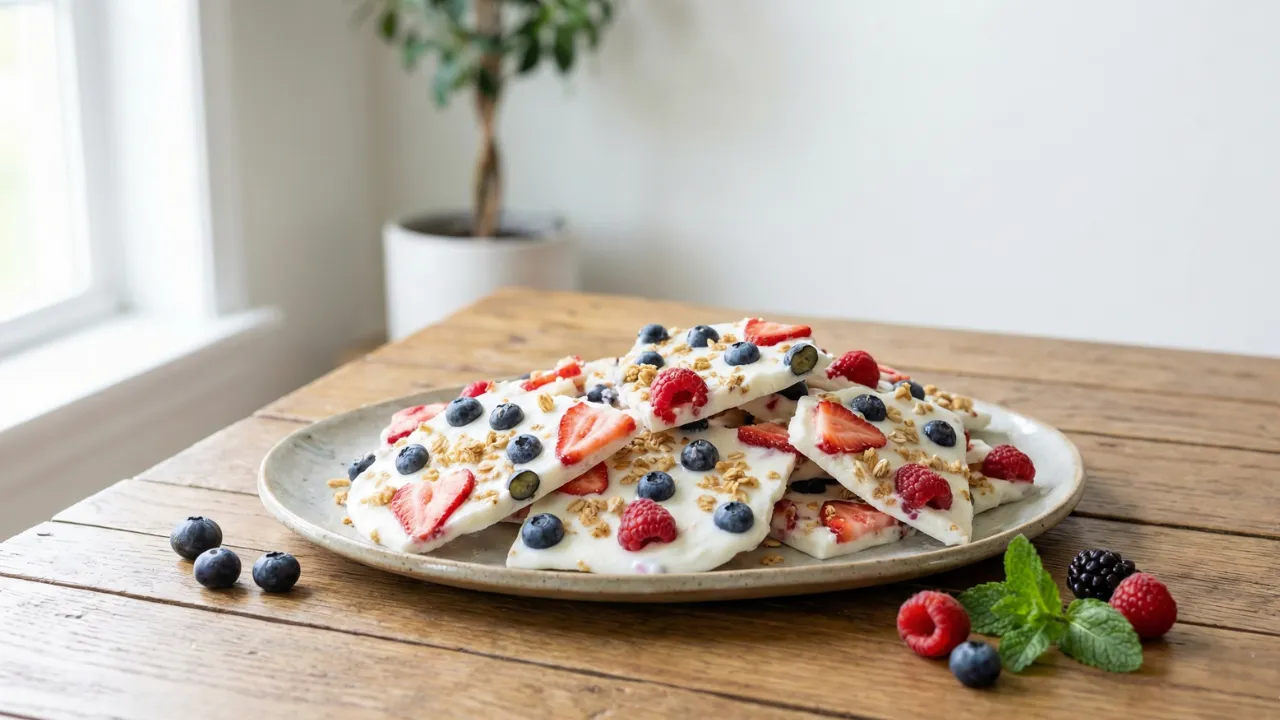 Frozen Yogurt Bark with Berries