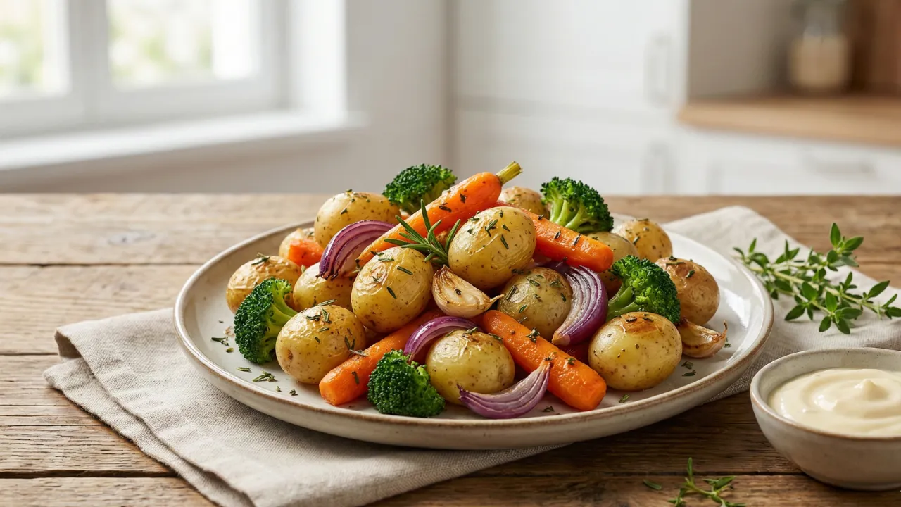 Garlic Herb Roasted Potatoes and Veggies