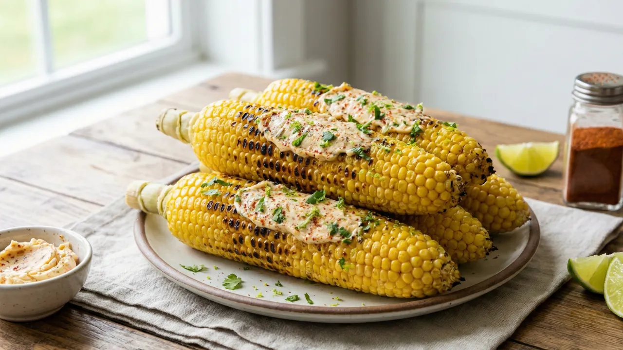 Grilled Corn on the Cob with Chili Lime Butter