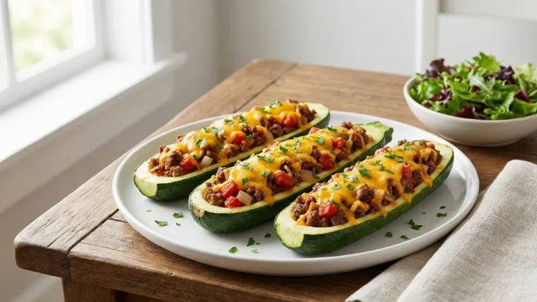 Ground Beef Zucchini Boats