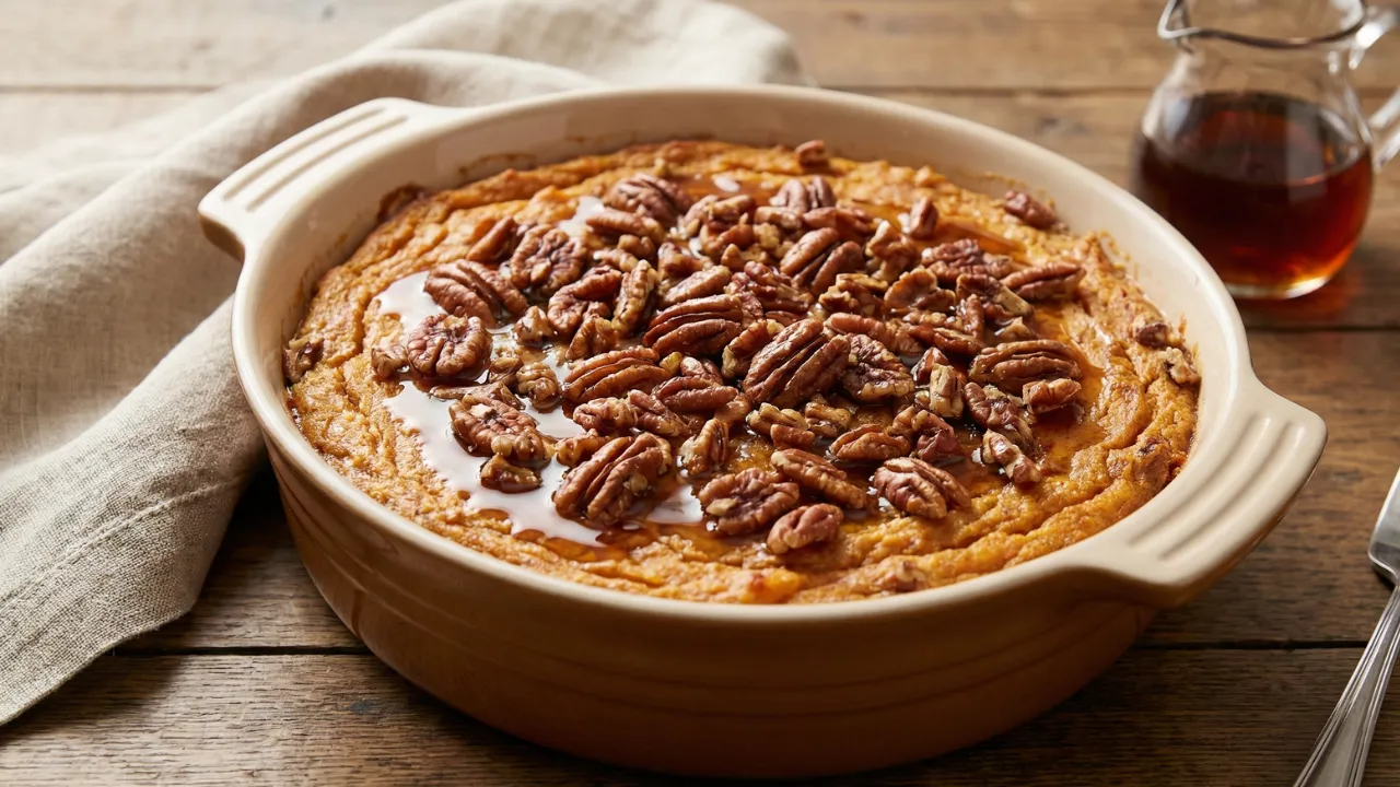 Maple Pecan Sweet Potato Casserole