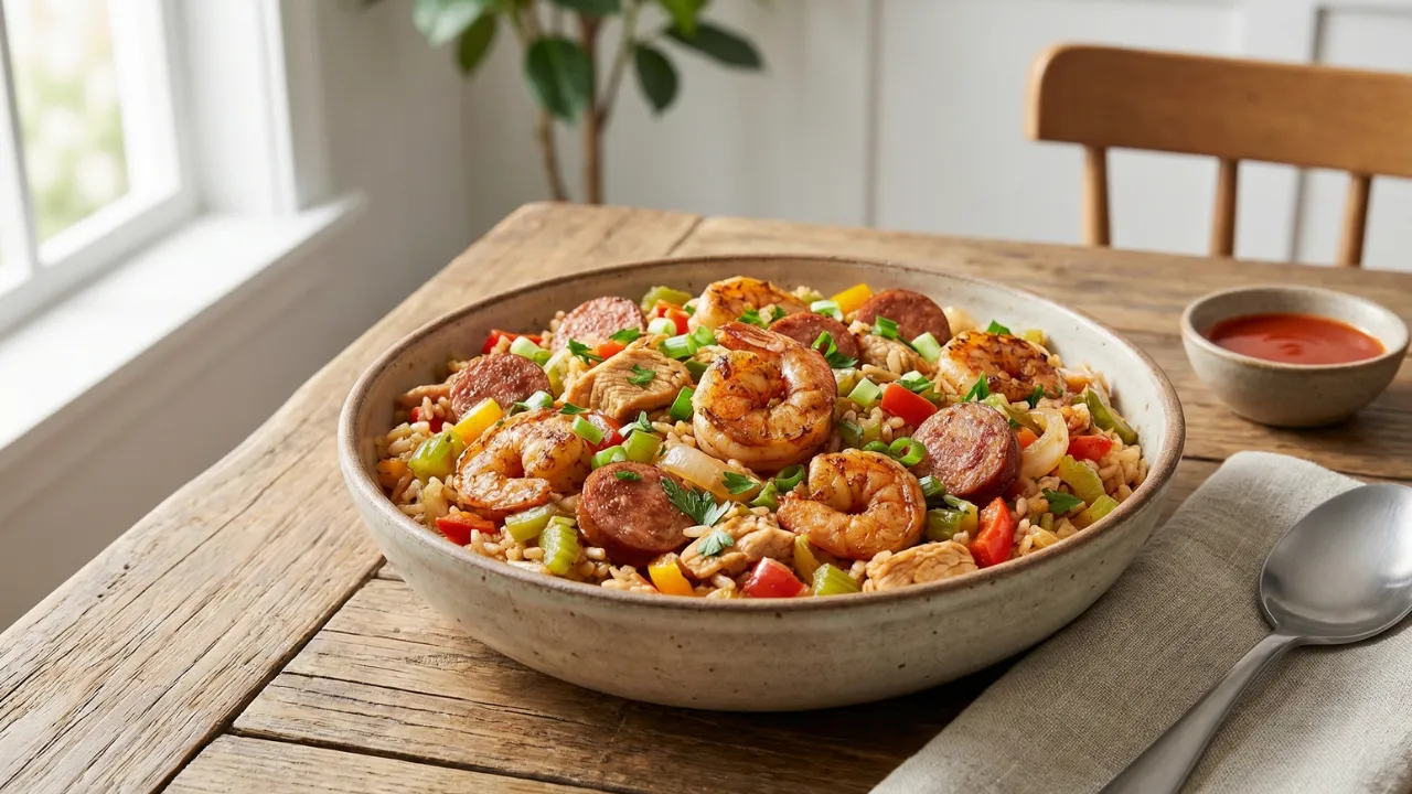 One Pot Shrimp and Sausage Jambalaya