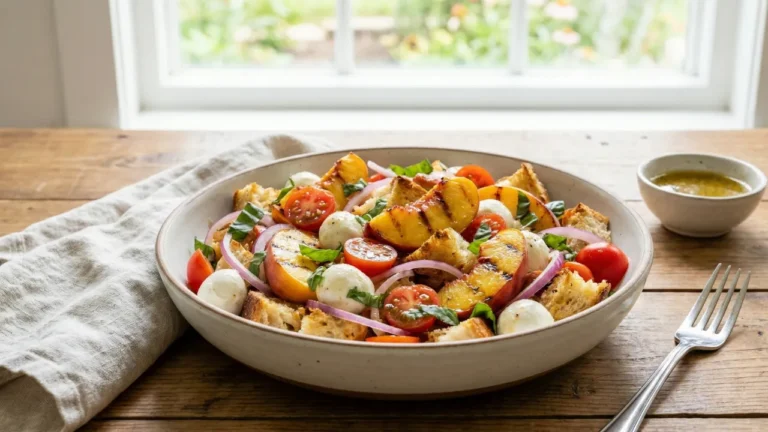 Peach Panzanella Salad