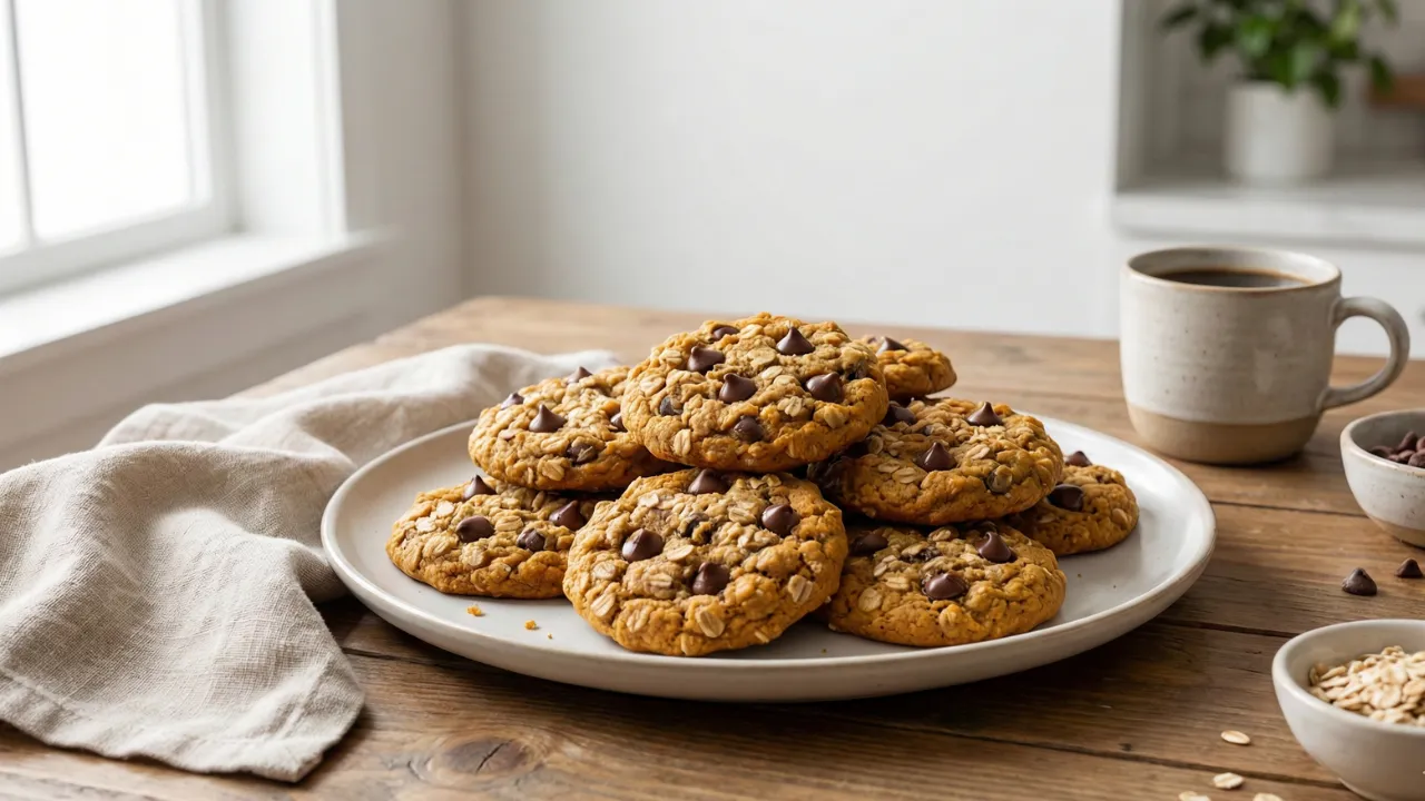 Pumpkin Chocolate Chip Oatmeal Cookies