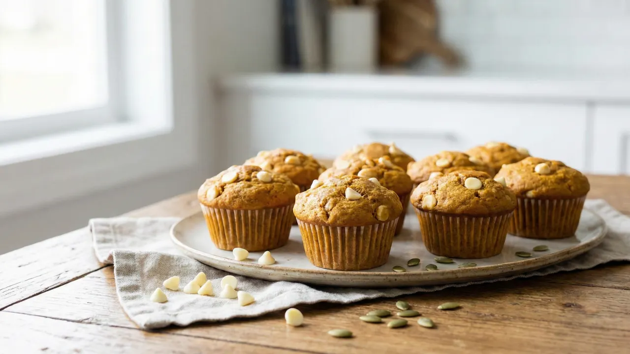 Pumpkin White Chocolate Chip Muffins