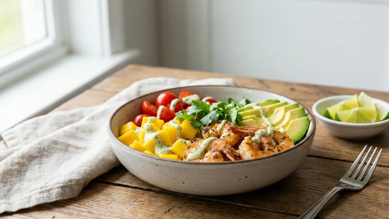 Shrimp Avocado Mango Bowl