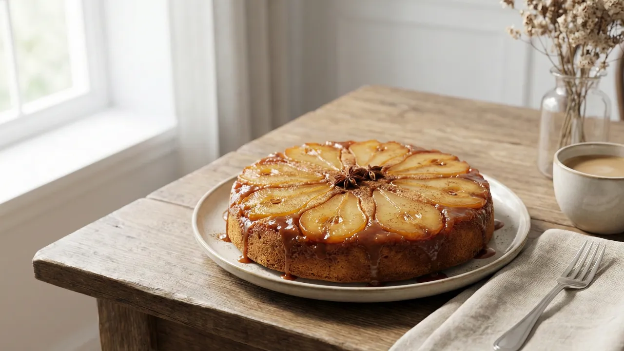 Spiced Pear Upside Down Cake