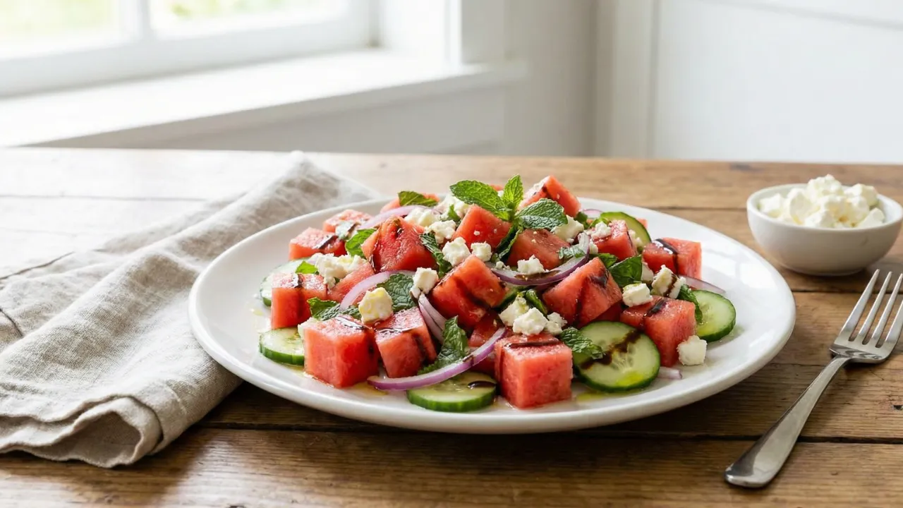 Watermelon Feta Salad with Mint