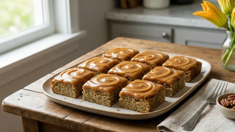 Zucchini Bars with Caramel Frosting
